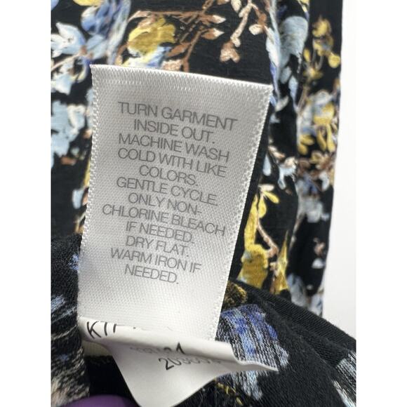 J Jill Shirt Womens Long Sleeve Floral Layered Tunic Top Black Size Small - Picture 5 of 8